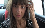 Naked girl masturbates in the backseat of the car